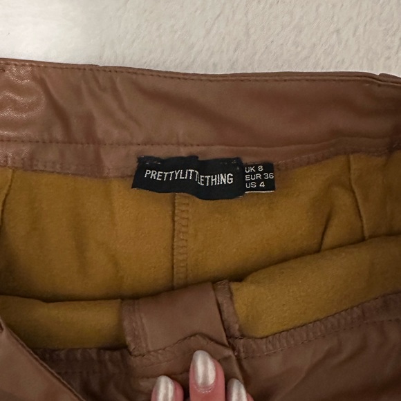 Brand new Pretty little thing flared vegan leather pants | size 4 - Picture 2 of 3